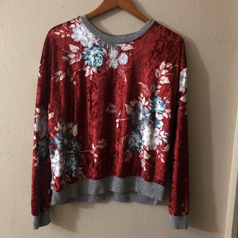 Crescent Drive- velvet red sweater